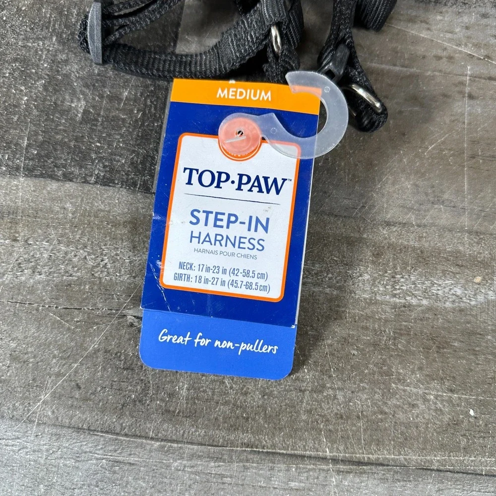 Top Paw Step In Harness Black Medium NWT N-17/23